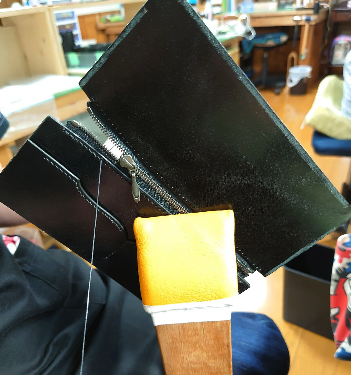 ジッパー部縫い上げ