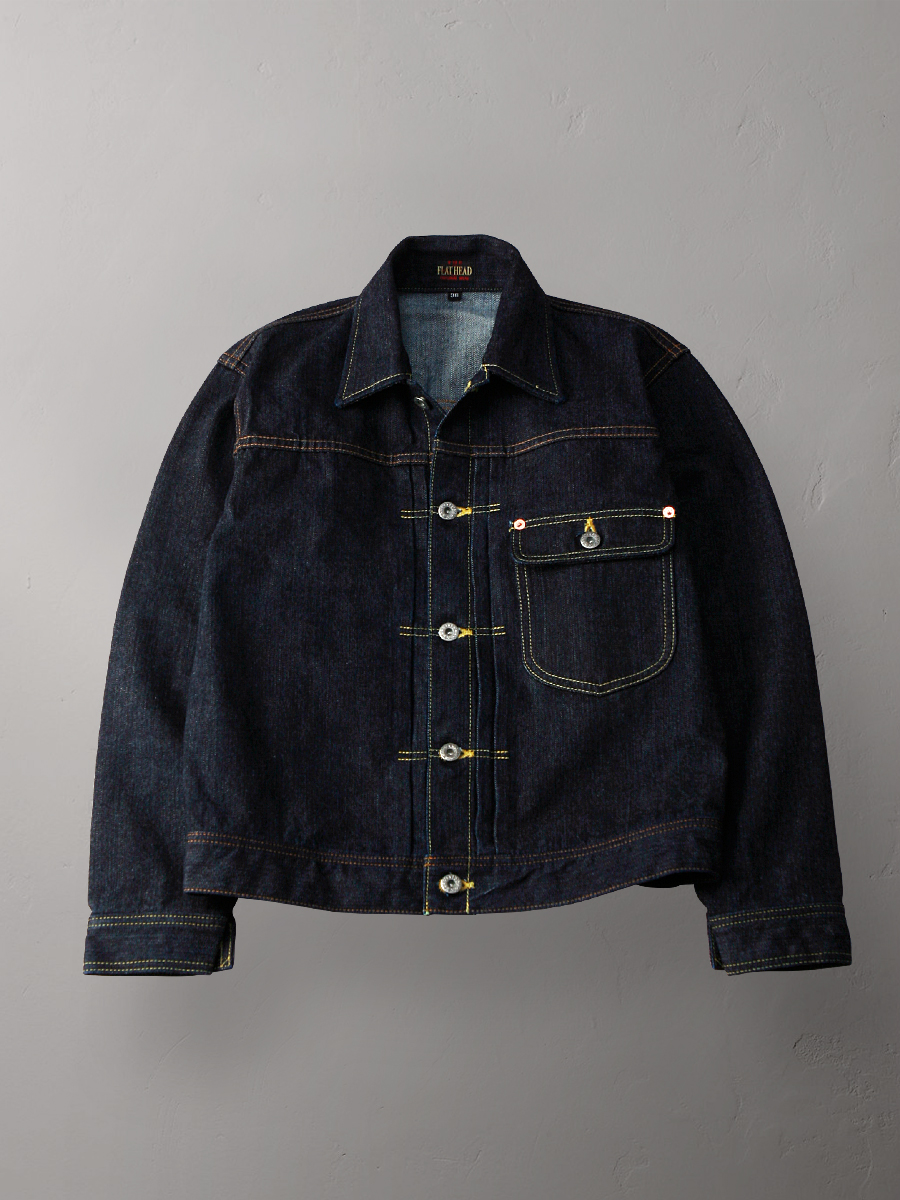14.5oz 左綾ジンバブエコットン デニムジャケット 40sモデル FN-OJ-D101