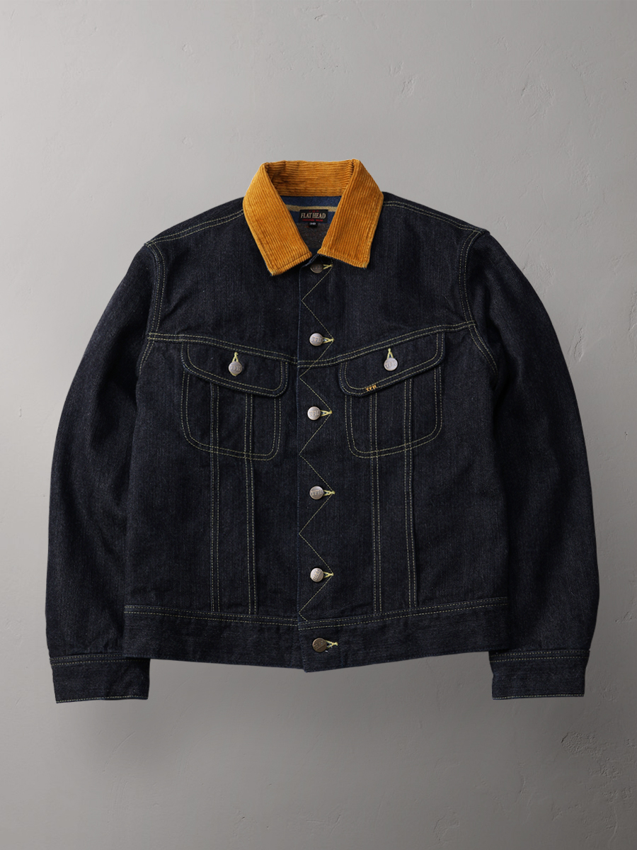 14.5oz 左綾ジンバブエコットン デニム ブランケットジャケット FN-OJ-D102