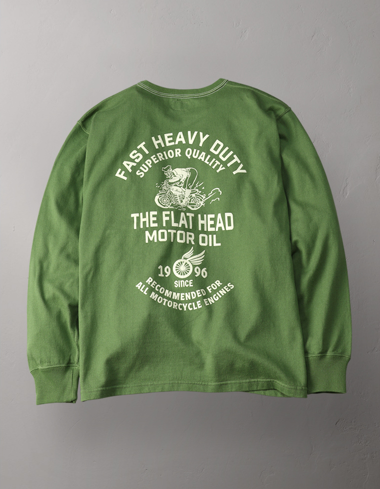 吊り生地 ロングスリーブTシャツ - FH MOTOR OIL -