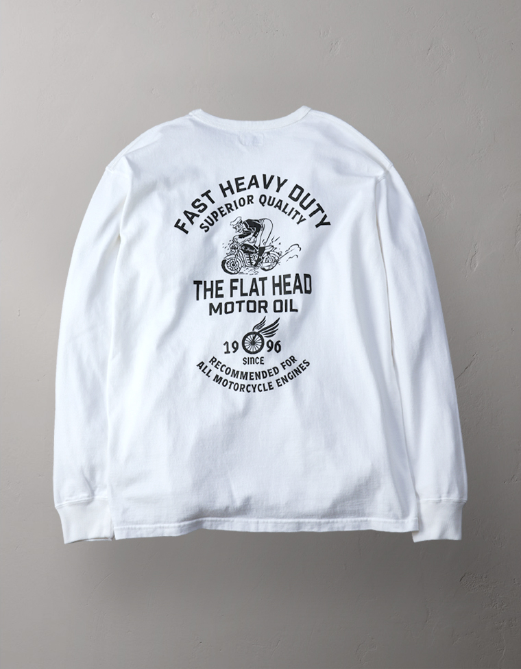 吊り生地 ロングスリーブTシャツ - FH MOTOR OIL -