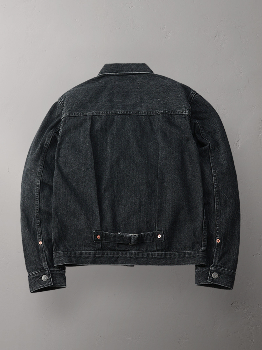 12.5oz 加工 ブラックデニムジャケット 40sモデル FN-OJ-DB001C