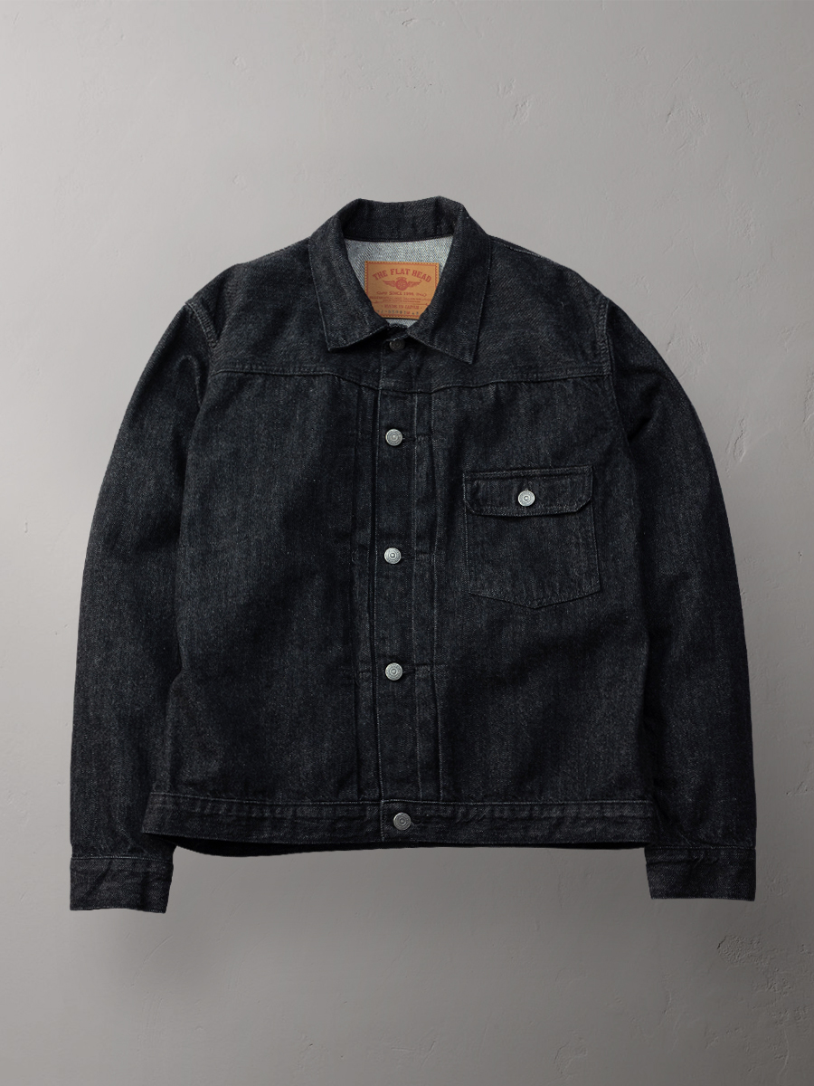 12.5oz ブラックデニムジャケット 40sモデル FN-OJ-DB001