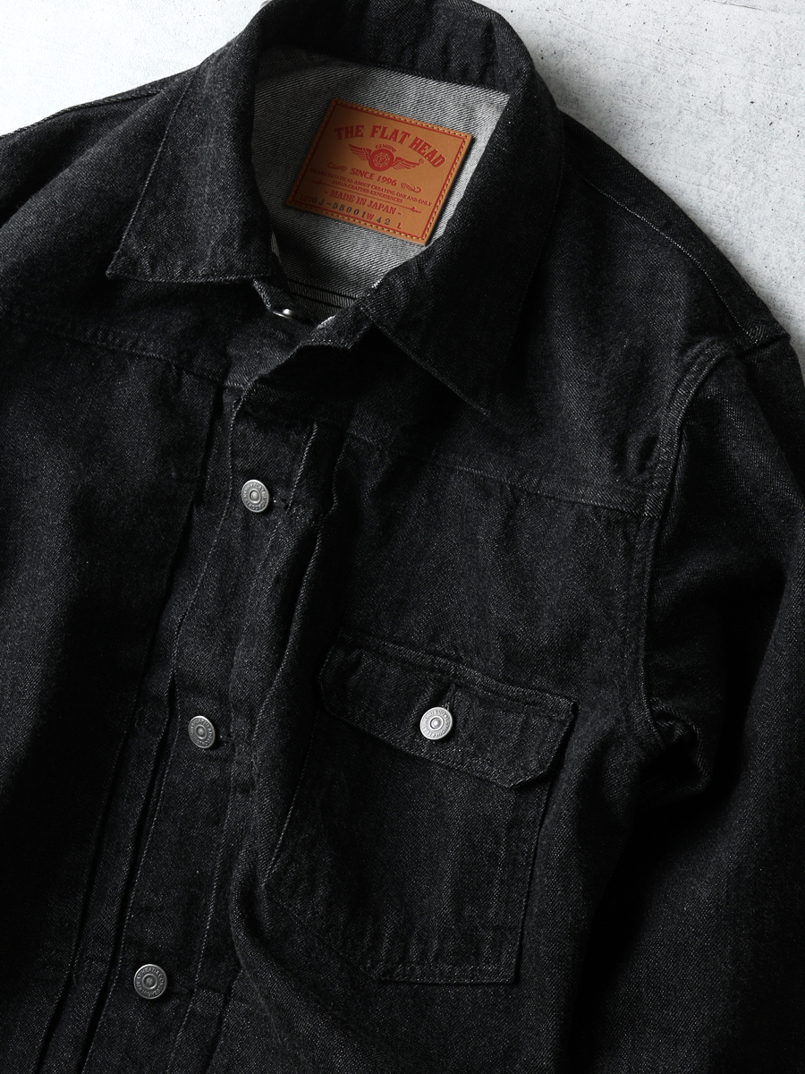 12.5oz ブラックデニムジャケット 40sモデル FN-OJ-DB001