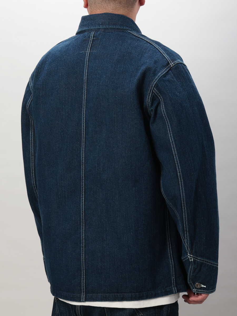 12.5oz 左綾ジンバブエコットン デニムカバーオール – フェード加工 FN-OJ-DC201F