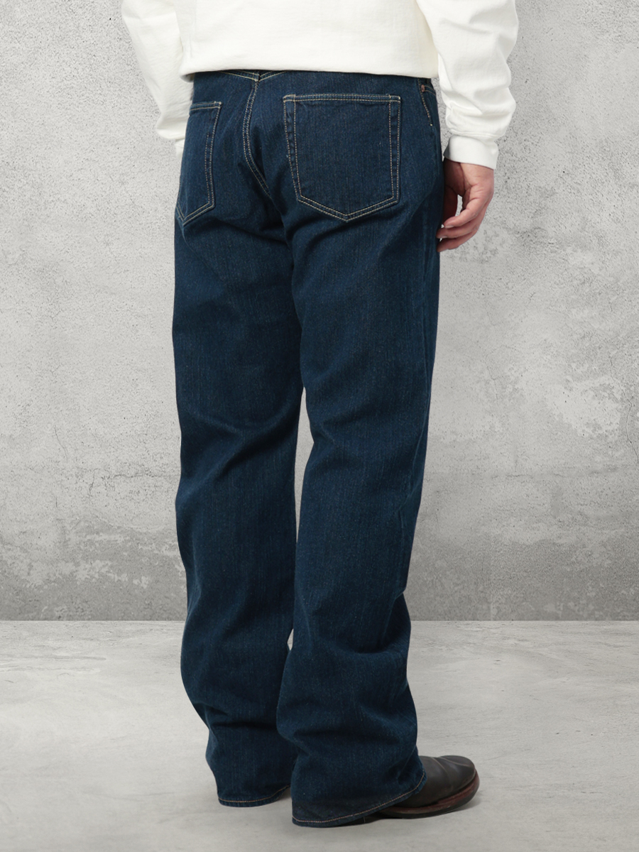 12.5oz 左綾ジンバブエコットン ワイドブーツカット ジーンズ-フェード加工 FN-D217F