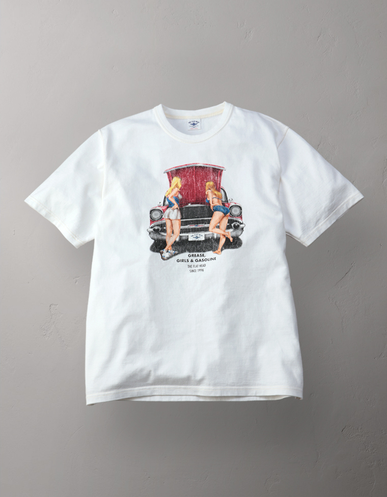吊り生地 Tシャツ - GREASE , GIRLS & GASOLINE -